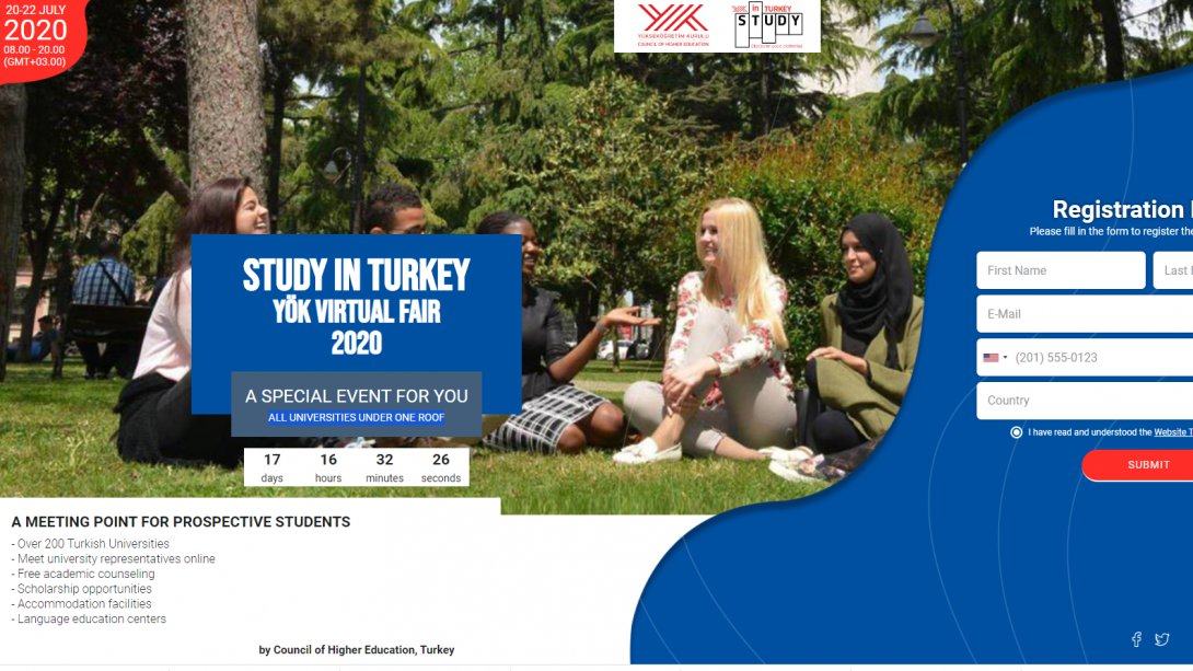  STUDY IN TURKEY YÖK VIRTUAL FAIR 2020 ALL UNIVERSITIES UNDER ONE ROOF / TÜRKİYE'DE EĞİTİM YÖK SANAL FUARI 2020 TÜM ÜNİVERSİTELER BİR ÇATI ALTINDA