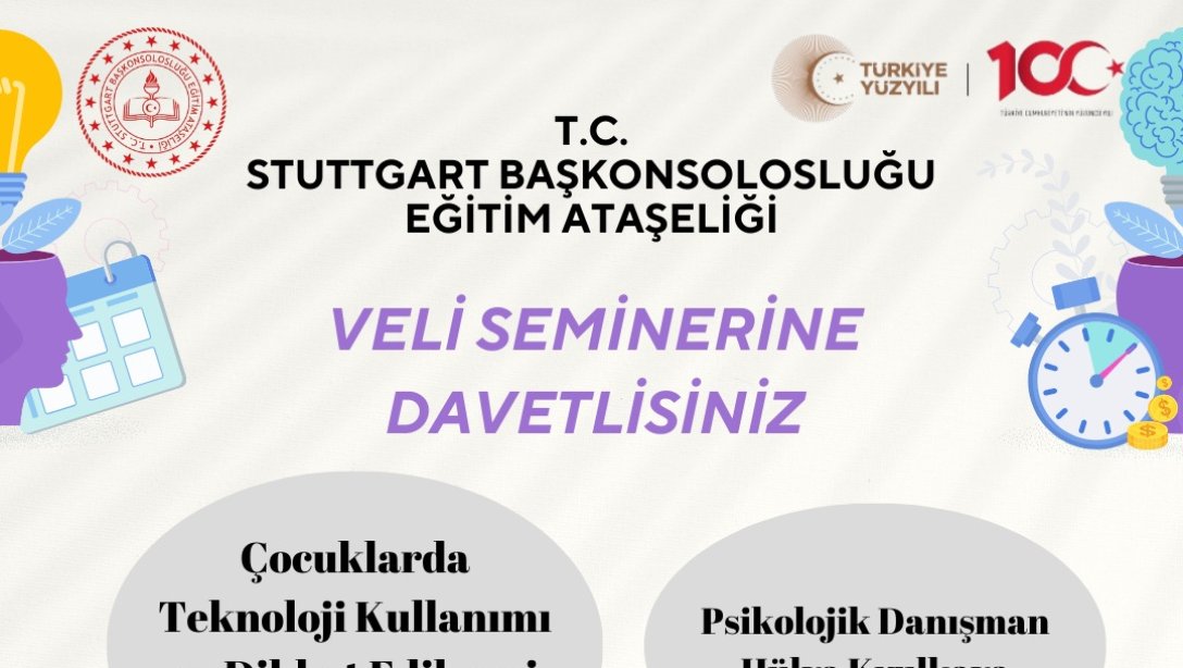 Bad Saulgau'da gerçekleştirilecek olan ''Çocuklarda Teknoloji Kullanımı ve Dikkat Edilmesi Gerekenler'' konulu veli semineri