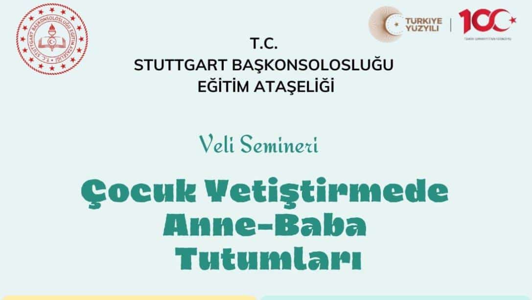 Çocuk Yetiştirmede Anne Baba Tutumları konulu seminerimize davetlisiniz.