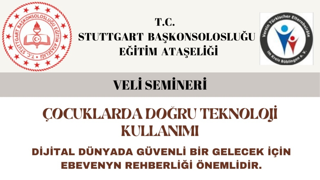 ''Çocuklarda Doğru Teknoloji Kullanımı'' konulu seminere bütün velilerimizi davet ederiz.